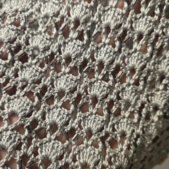 Vintage Laura Ashley Crochet Sleeveless Beaded Overlay Blouse Top (Small) NWOT - Picture 4 of 7